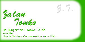 zalan tomko business card